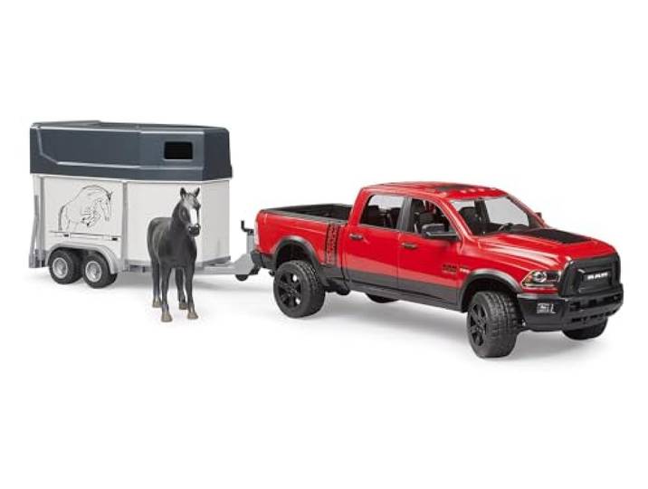 bruder 02501 - RAM 2500 Power Wagon met paardentrailer, 1 paard
