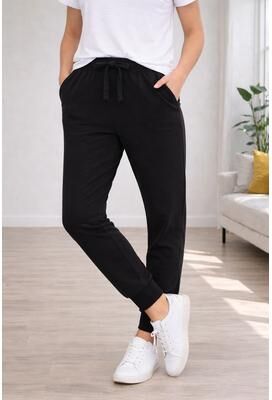 Plus Size Women's French Terry Drawstring Elastic Waistband Jogger by Ellos Studio in Black (Size 3X)