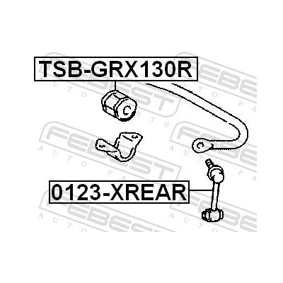 FEBEST Lagerung, Stabilisator TSB-GRX130R Hinterachse für TOYOTA