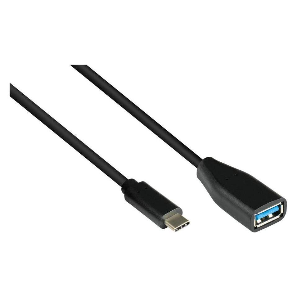 Varia SO-37949 - Adapterkabel USB 3.2 Gen.1 / USB 3.0 OTG, USB-C Stecker an USB A Buchse, schwarz, 0,1 m (0.10 m, USB 3.2 Gen 1) (406942)