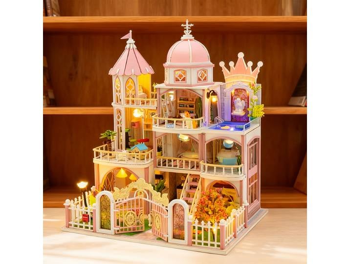 Maison Miniature faite à la main, décoration d'assemblage de maison 3D, Kit de modèle de château fantastique, cadeau créatif, nouvelle collection