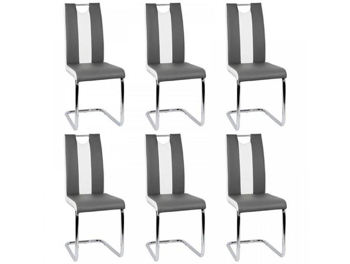 MIPAN.Lot de 6 Chaise Salle A Manger(Gris foncé + Blanc) - Chaise Ergonomique PU - Chaise Moderne - Pour Salon Cuisine Bureau