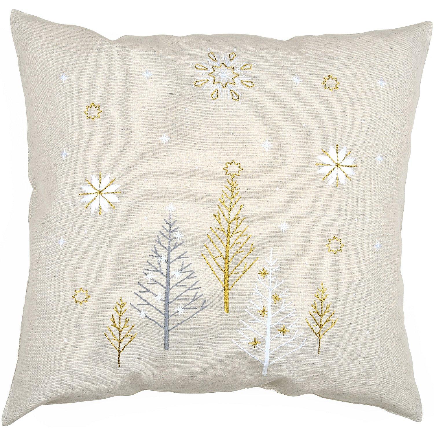 Stickkissen"Winterwald modern"