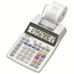 Sharp Tischrechner EL-1750V 12-stellig Batteriebetrieb druckend Packung mit 10 Stück