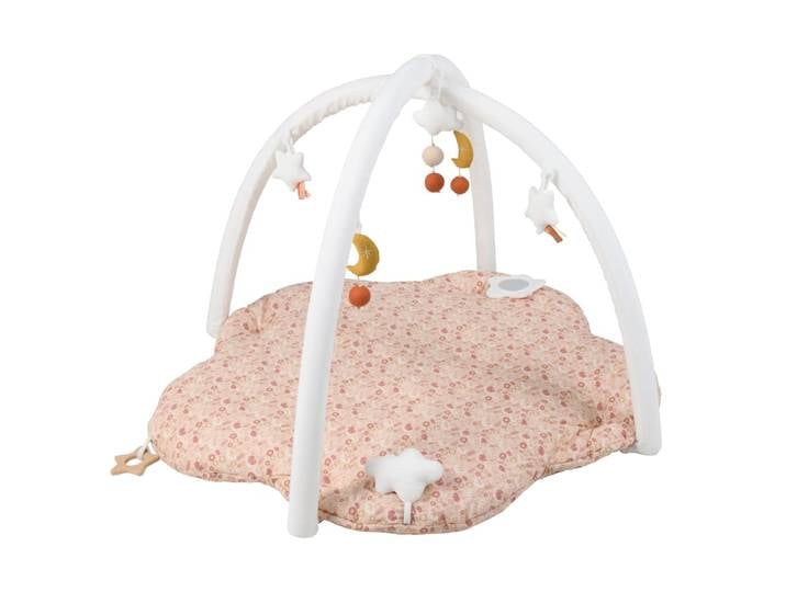 Mehrfarbige Spielmatte aus Baumwolle mit Blumenmuster