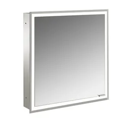 emco prime Lichtspiegelschrank, 600 mm, eine Tür, Anschlag links, Unterputzmodell, 949706269, Farbe: aluminium/spiegel