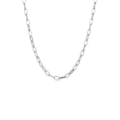 Kette ohne Anhänger ELLI "Halskette Gliederkette Oval Silberfarben" Gr. 47, silber, Halsketten, Damen, ohne Stein, Messing