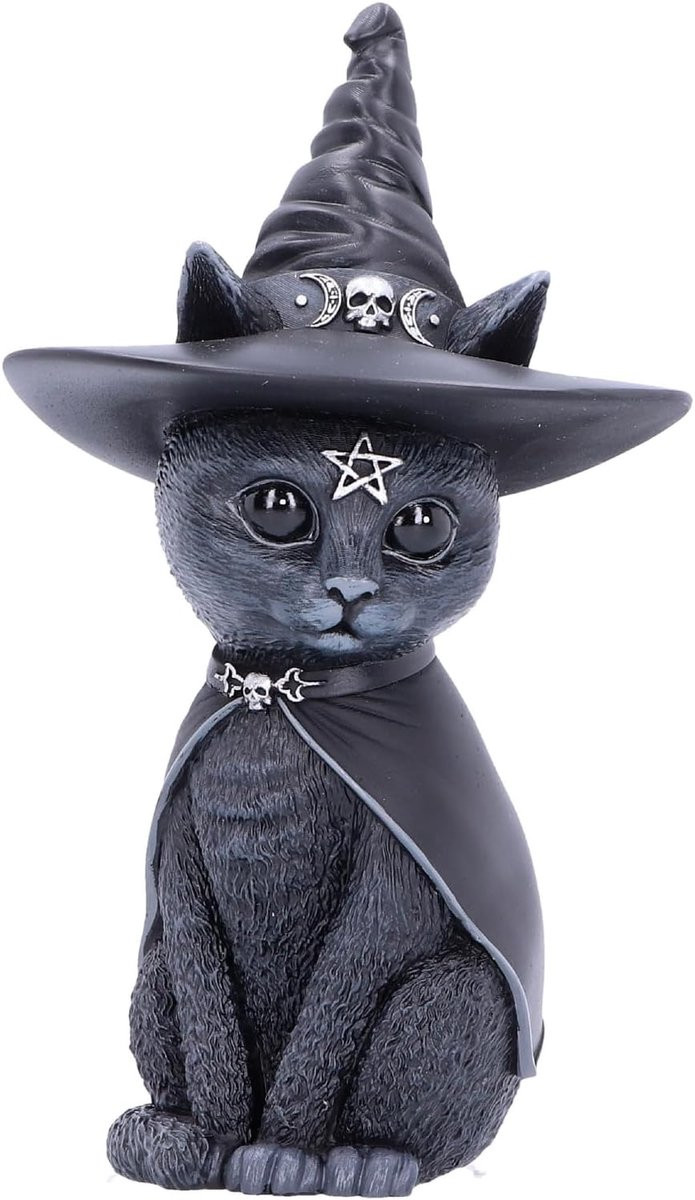 Gothic Heks Kat Beeldje van Polyresin voor Tafeldecoratie