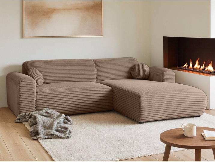 Beautysofa Ecksofa Puerto im modernen Stil, Freistehendes Möbel (Rücken mit Hauptstoff gepolstert), In vielen Farben zur Auswahl