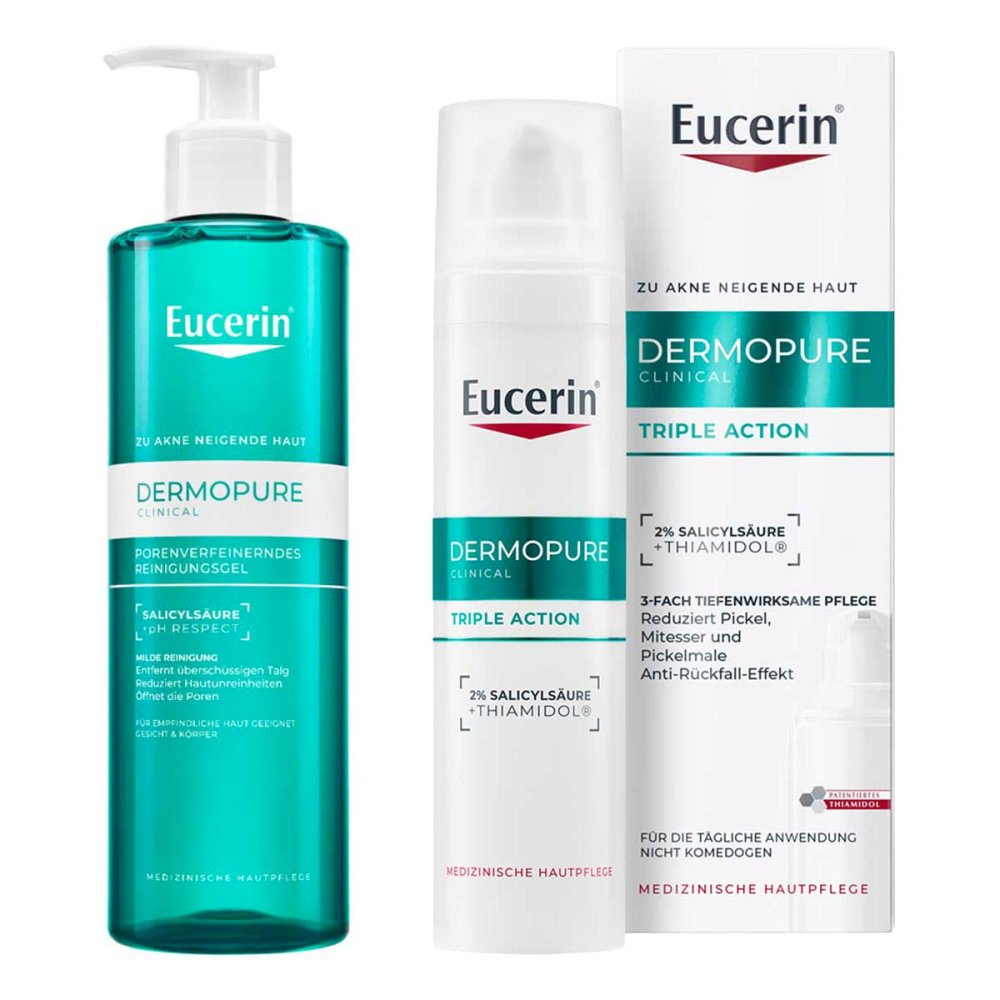 Eucerin Dermopure Clinical Reinigungsgel & Triple Action Creme 08108748