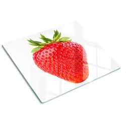 GLASPLATTE 60x52 cm Erdbeere