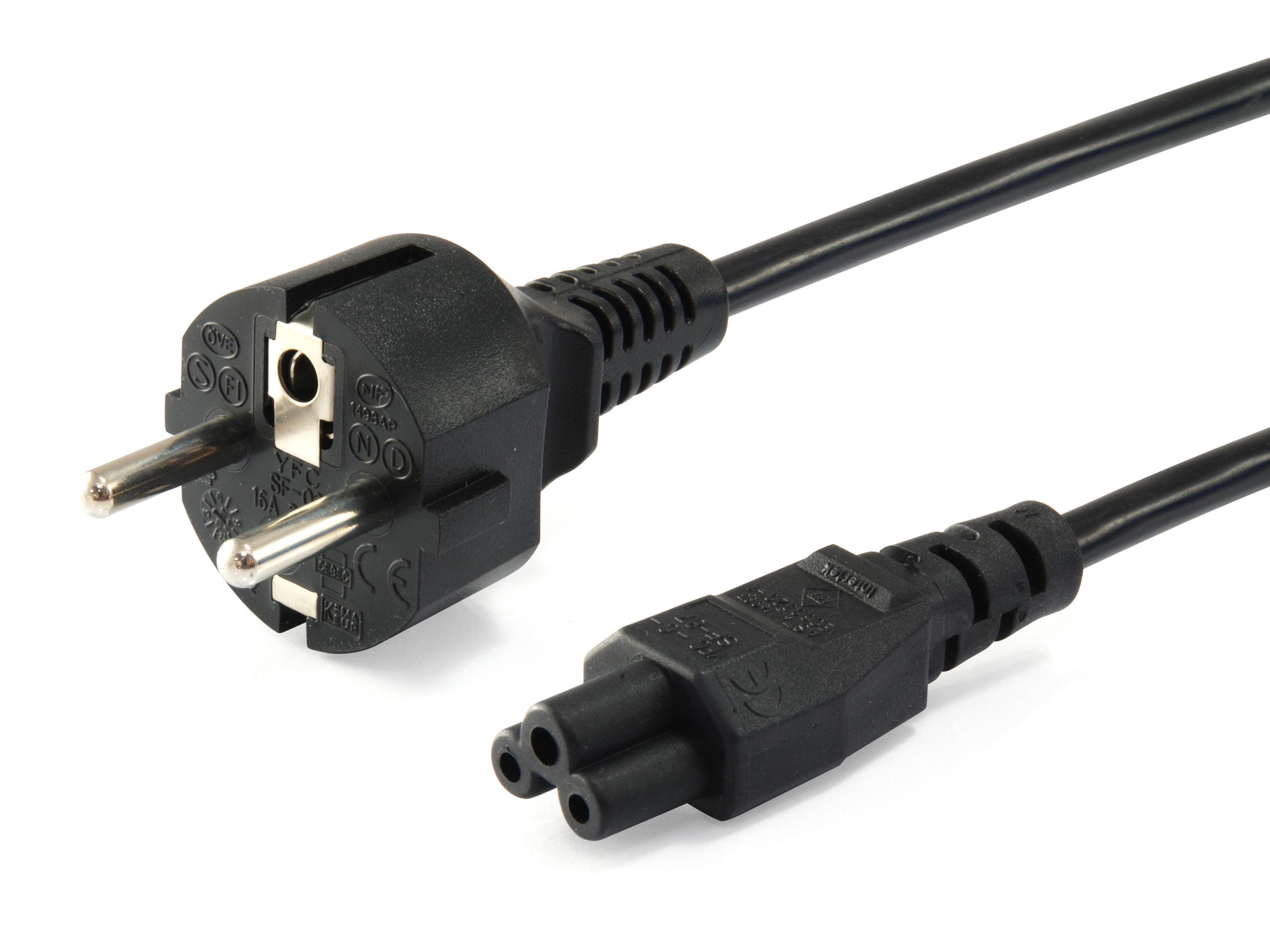EQUIP 112151 Hochwertiges Netzkabel, C5 auf Schuko, 3m