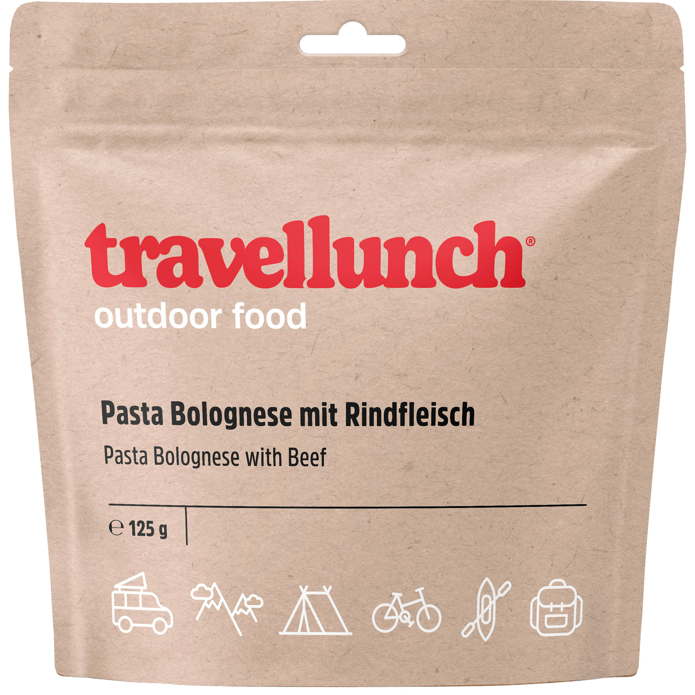 Travellunch Nudeln Bolognese Trekkingnahrung Größe 125G
