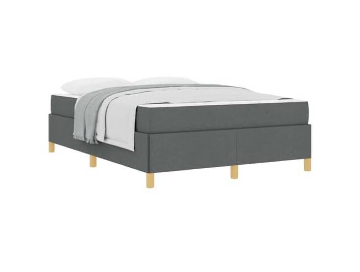 PUGYNBK Bett 140 x 190 cm mit dunkelgrauer Matratze Integrierte Aufbewahrung, Holzrahmen, weicher Stoff, einfache Montage