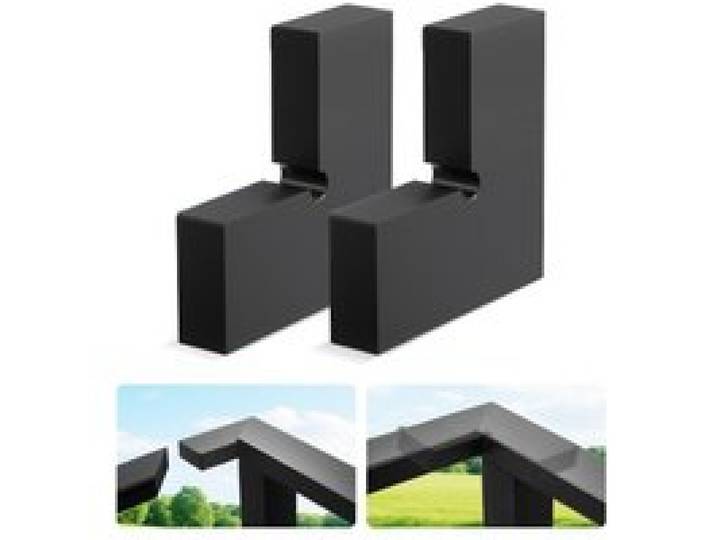 VEVOR 2er-Pack Eckverbinder für Handlauf, Verlängerungs-Treppengeländer-Zubehör, POM-Verbindungsbeschläge für rechteckiges Kabelgeländer, Deck-Kabelschienensystem, Mattschwarz, HT-05