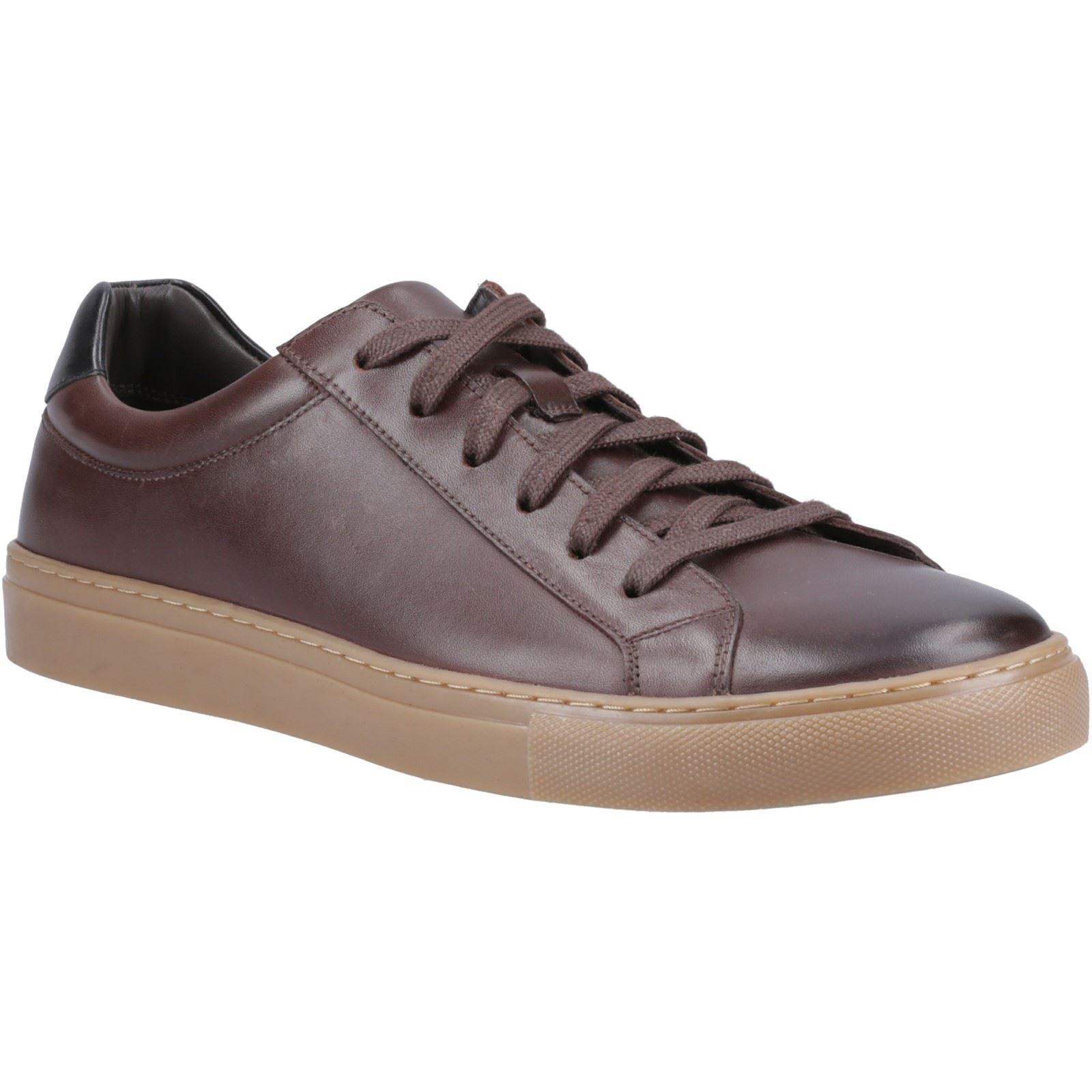 Hush Puppies Colton Leder Herren Kaffee Sneakers