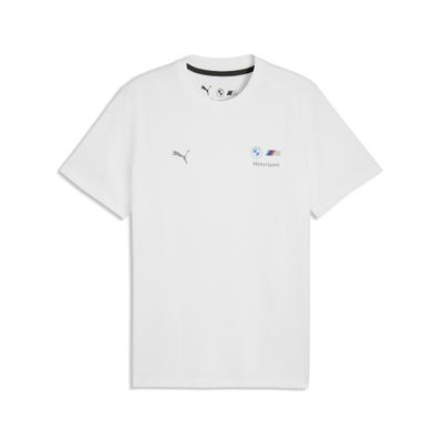 T-Shirt PUMA "BMW M MOTORSPORT Essentials T-Shirt Herren", Herren, Gr. XL, weiß, Obermaterial: 100% Baumwolle. Rippe: 80% Baumwolle, 20% Polyester, clean, regular fit, Rundhals, Shirts T-Shirt