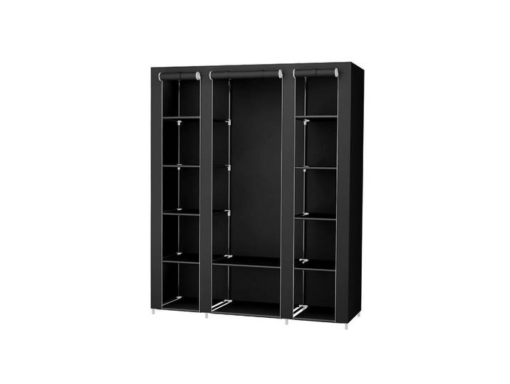 Hansiro Kleiderschrank Victoria, Schwarz, Metall, 45 cm, Schlafzimmer, Kleiderschränke, Schrankzubehör, Kleiderstange