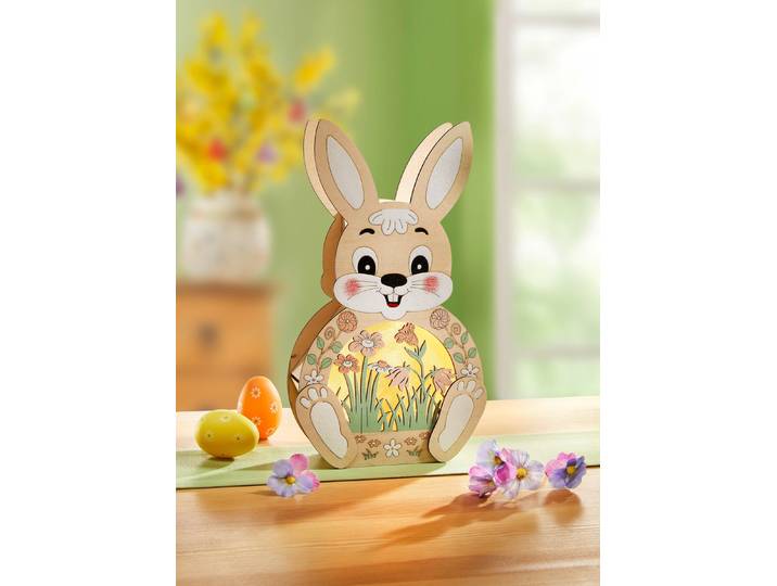 Beleuchteter Osterhase, Natur-Grün