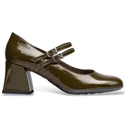 Wonders für Damen. H-6210_5452_306 Lederschuhe Elista Grün (39), 5 bis 8 cm, Schnalle, Lässig, Lackleder