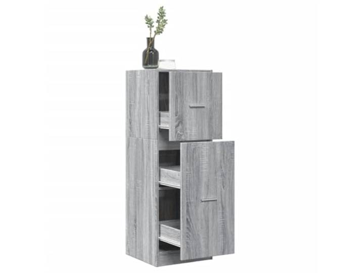 KGHFDVB Apothekerschrank Grau Sonoma 40x41x118 cm Holzwerkstoff Ausziehbar, Metallschienen, Küche, Büro, Wohnzimmer, Beistellschrank