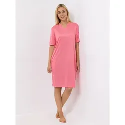 JERYMOOD HOMEWEAR Kleid, 1/2-Arm Mikrofaser Zierausschnitt Brusttasche