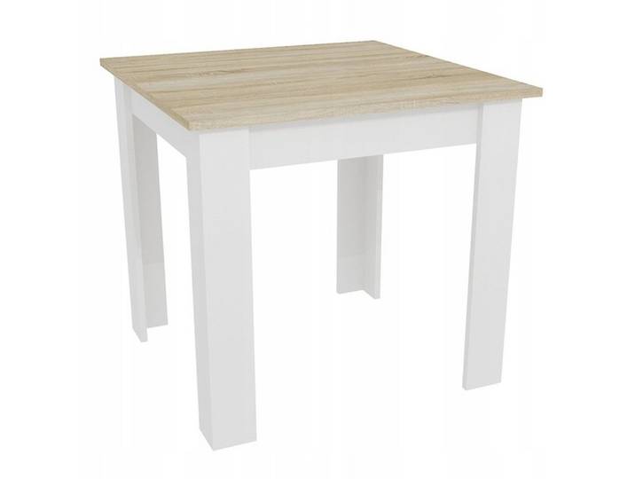 Home Collective Esstisch Küchentisch, Platte aus Eiche, Holztisch (Perfekt für Küche, Esszimmer, Wohnzimmer), 80x80 cm hergestellt aus Möbelplatte mit PVC-Furnier sonoma weiß