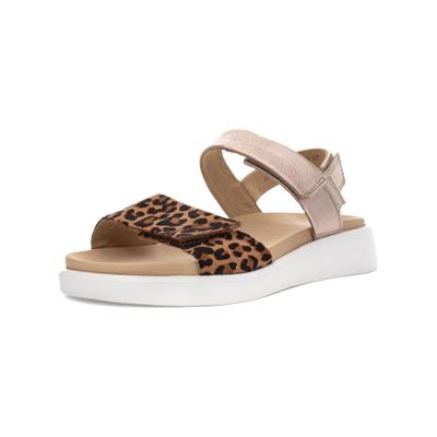 Riemchensandale ARA "Ara Sandalen Leder", Damen, Gr. 38, gold, Leder, Schuhe Riemchensandale