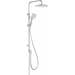 Kludi FRESHLINE Dual Shower System, chrom, 8 l/min, DN 15, mit horizontal und vertikal verstellbarem Rohr, höhenverstellbare Handbrausehalterung, Wandmontage