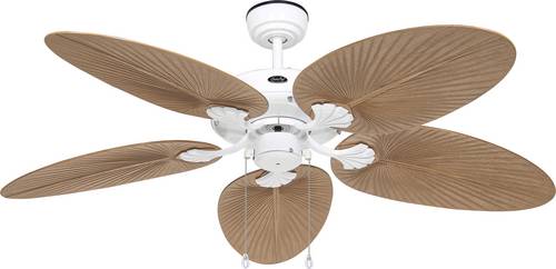 CasaFan CLASSIC OUTDOOR 132 WE-PR Flügel Kunststoff Palme/Rattan braun Deckenventilator Weiß Winterbetrieb
