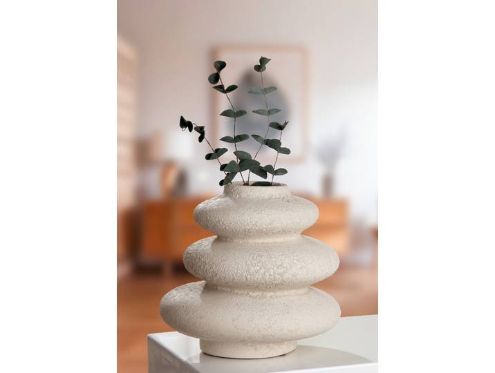 Tischvase HOMSY BY ANA JOHNSON Floriva, 21x20cm, strukturierte, matte Oberfläche , natur, B:20cm H:21cm T:20cm Ø:20cm, Keramik, Vasen, Tischvase, hochwertige Keramik aus einer traditionellen Manufaktur,Made in Europe