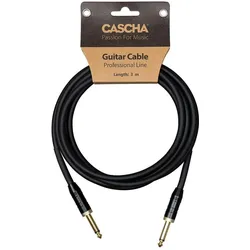 Cascha Gitarrenkabel der Professional-Serie – 6 m – gerade – schwarz (6 m), Audiokabel