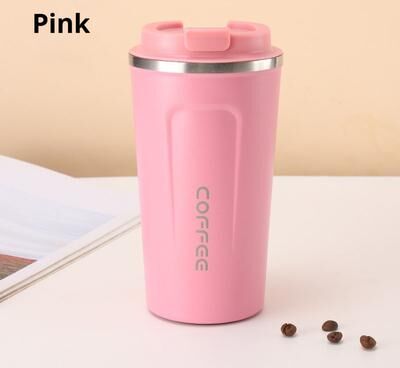 Combo Retail Shop Stainless Steel Coffee Mug, Portable Tumbler, Vacuum Flasks, Thermal Cup, Keeps Hot And Cold, Coffee Cup pink 380ml