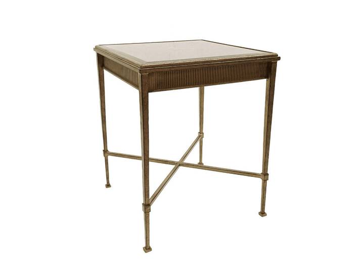 Signature Beistelltisch mit profiliertem Zierband L45 cm - Antoinette, Goldfarben, Metall, 45x56x45 cm, Wohnzimmer, Wohnzimmertische, Beistelltisch