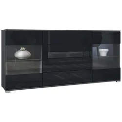SIDEBOARD Bari Schwarz Hochglanz