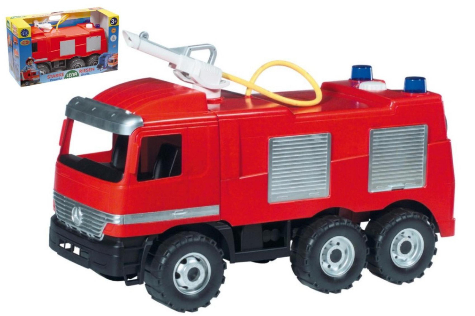 Lena GIGA TRUCKS Brandweerwagen - Rood/Zwart - Kunststof