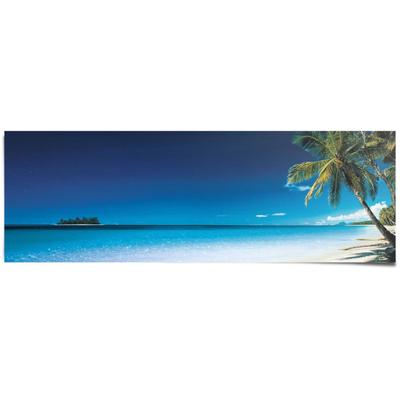 Poster REINDERS "Palme am Strand", blau (farbe bild(er): blau), B:158cm H:53cm, Papier, Bilder, Poster