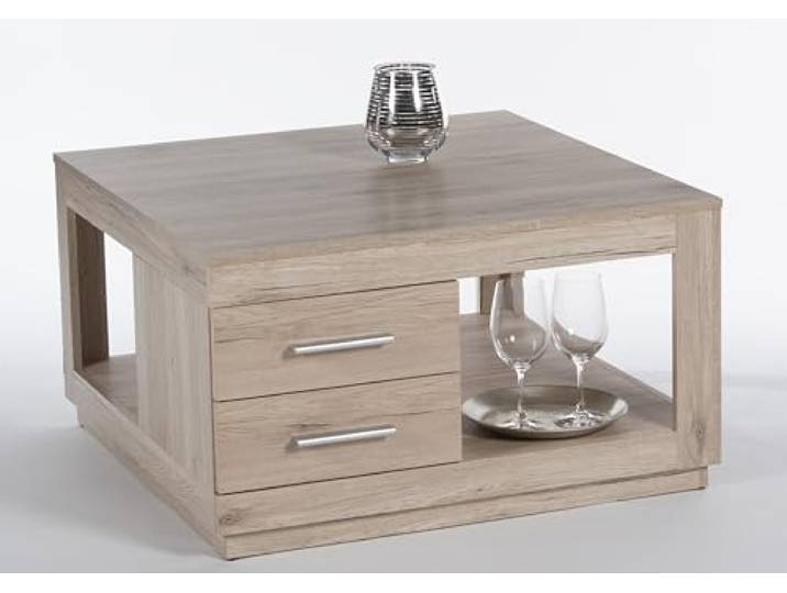 möbelando Couchtisch >Flor< in San Remo aus Dekor-Folie - 80x45,6x80cm (BxHxT)