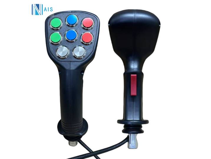 Pour les pièces d'excavatrice, outils de pierre de fer, moissonneuse agricole, contrôle électrique, poignée de Joystick à 9 boutons, équipement de colle