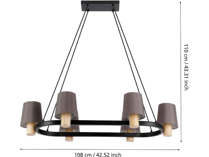 EGLO Edale\, montage fixe\, noir\, brun\, cappuccino\, noir\, brun\, acier\, bois\, tissu\, bois\, noir