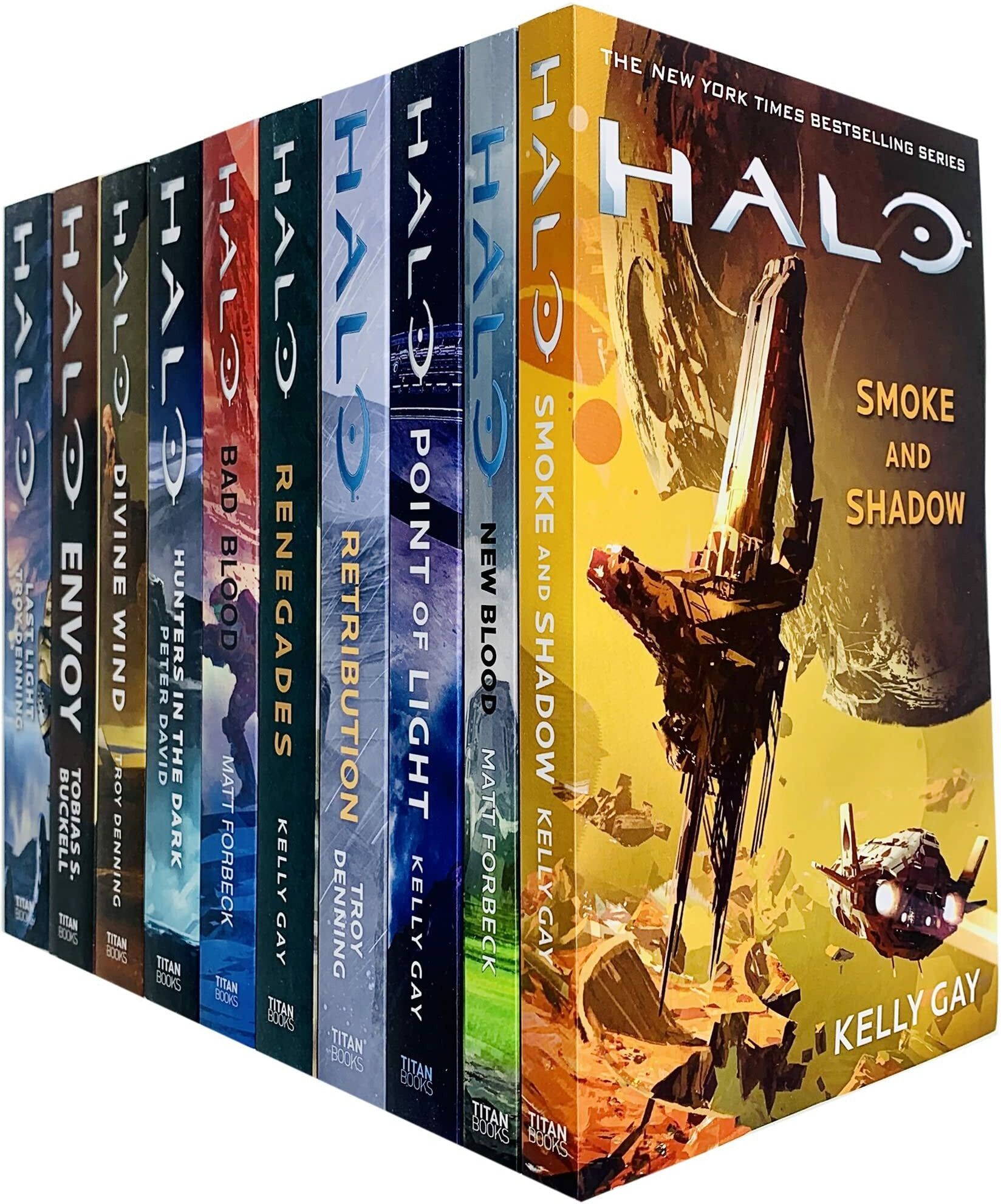 Titan Halo Master Chief 10 Books Set Hunters in the Dark, Last Light, New Blood, Envoy, Retribution, Smoke and Shadow, Bad Blood, Renegades & MORE