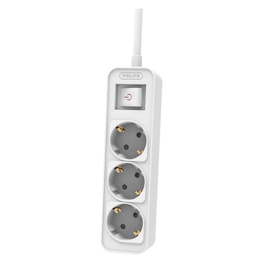Philips Jaunums! Akcija! pagarinātājs, 3 ligzdas, balts (3x, CEE 7/4, 1.50 m) (CHP2134W/58)