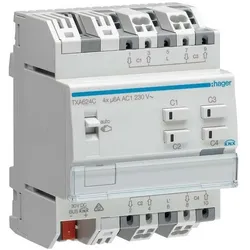 Hager, Aktor, Rollladen-/Jalousieaktor TXA624C 4fach KNX easy 230V (Rolladenaktor)