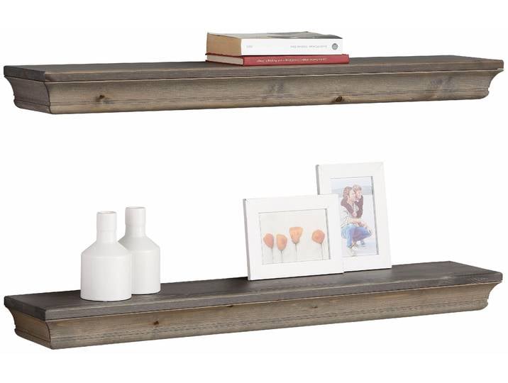 Wandregal GOODPRODUCT Vinales, Regal, Wandboard , weiss (wengefarben), Regale, Wandregal, im 2er Set, aus massiver Kiefer, FSC