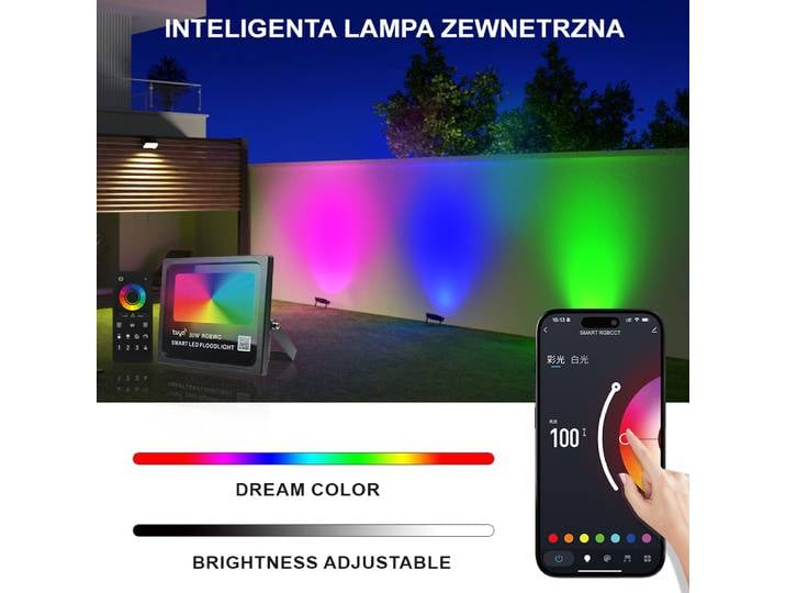 Projecteur LED extérieur intelligent Tuya Smart APP WiFi Zigbee Bluetooth, lumière paysagère, télécommande RF 2.4G, couleur RGBCW, étanche IP66, 30W 50W AC220V