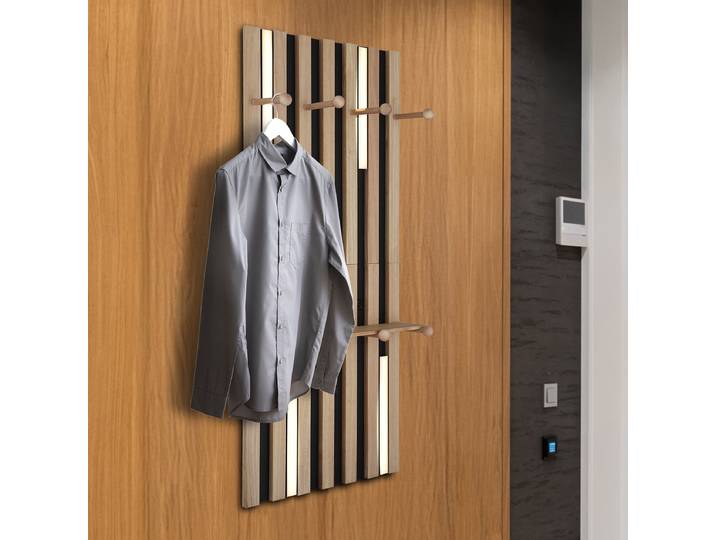 LED-Wandleuchte Duane 50 x 110 x 13cm Schwarz/Braun Kunststoffart: Acrylglas Material: Metall, Kunststoff, Massivholz Metallart: Eisen