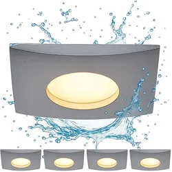 LED Einbaustrahler Deckenlampe Einbauspot dimmbar über Lichtschalter Einbauleuchte, weiß, Aluminium, 5,5W 350lm warmweiß, LxBxH 8x8x3 cm, 4er Set