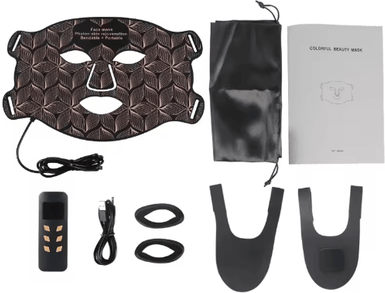 Inspire Picks Silicone LED Facial Mask With Neck 8 Color Light Therapy Mask For Home Skincare only Mask Nobox