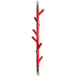 PROREGAL Elegante drehbare Wandgarderobe mit 8 Haken | HxBxT 80x13x15cm | Rot, Haken verchromt