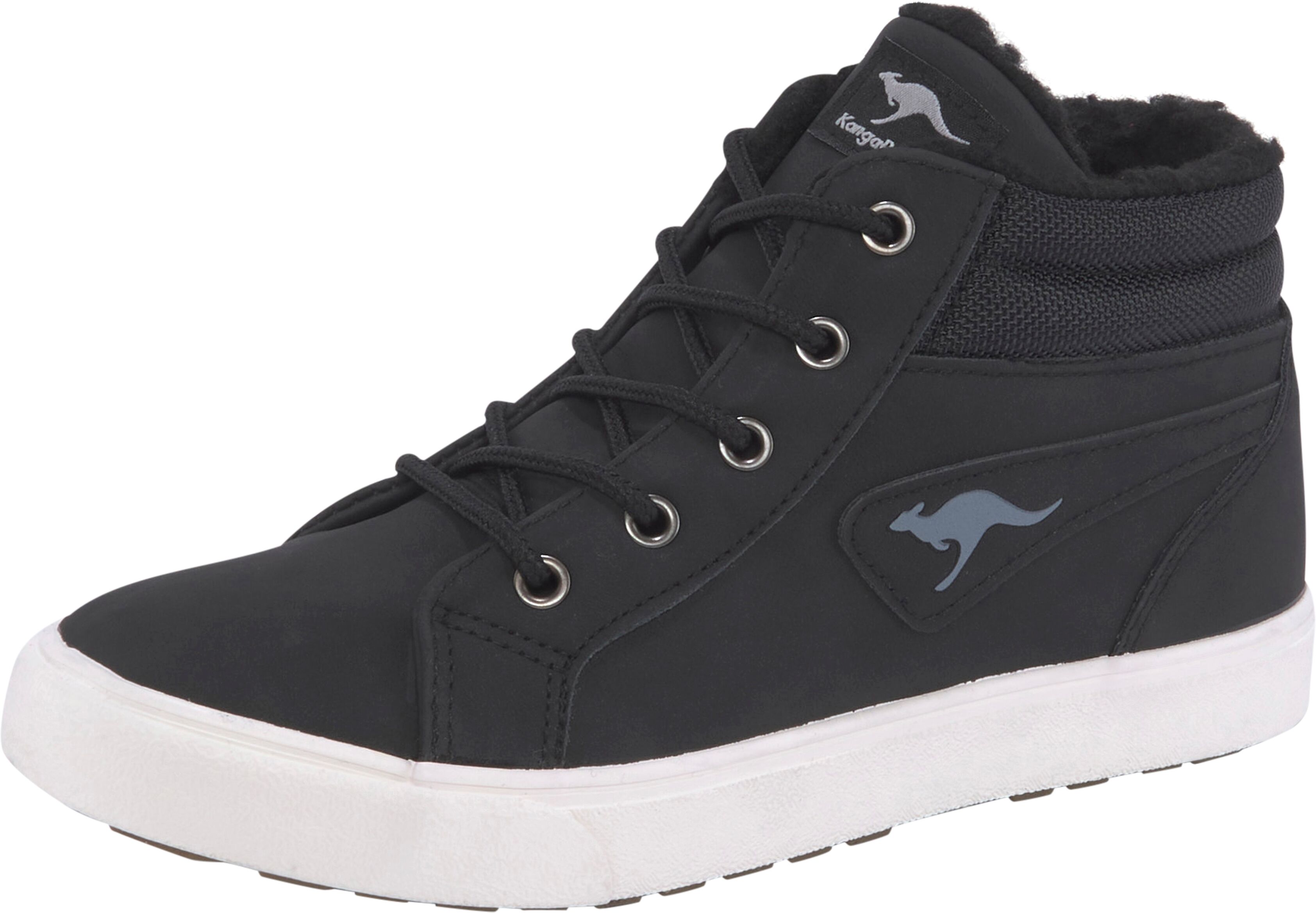 Sneaker KANGAROOS "KaVu I", Jungen, Gr. 33, gefüttert, schwarz, Synthetik, Schuhe Sneaker, gefüttert schwarz 33, gefüttert
